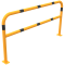 Protective bar made of steel tubing |  60 x 2.5 mm | with crossbar | total width: 2000 mm | total height: 1000 mm | hot-dip galvanized and yellow coatedwith black warning stripes